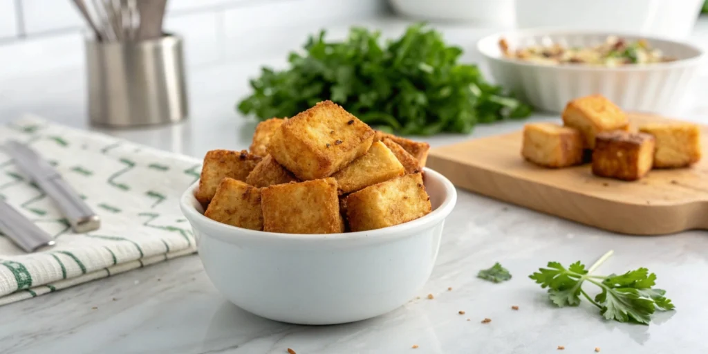 Crispy Air Fryer Tofu Croutons in 10 Minutes You'll Love