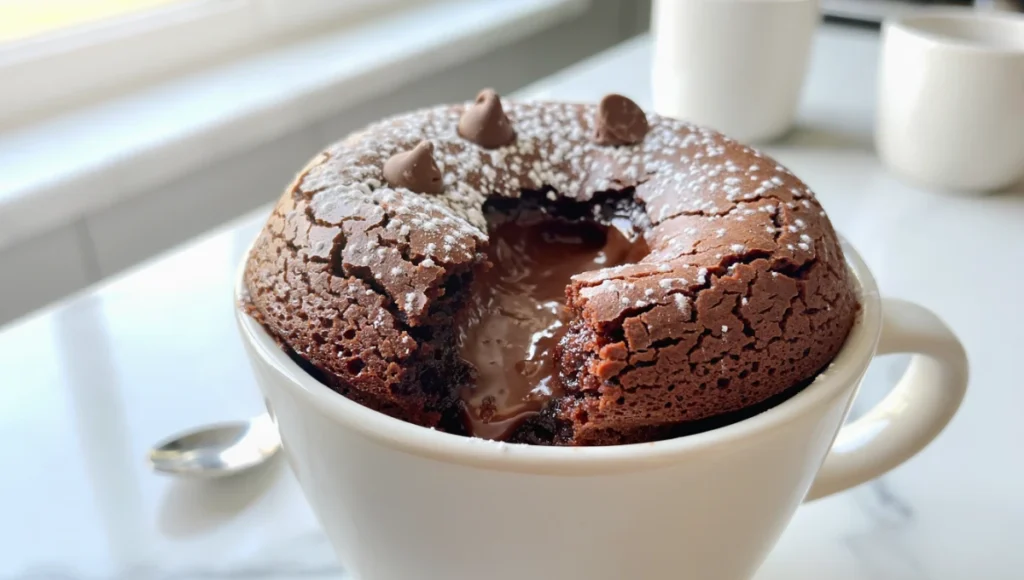 Indulge in a life-changing, easy 1-minute hot chocolate mug cake that satisfies your sweet cravings instantly!