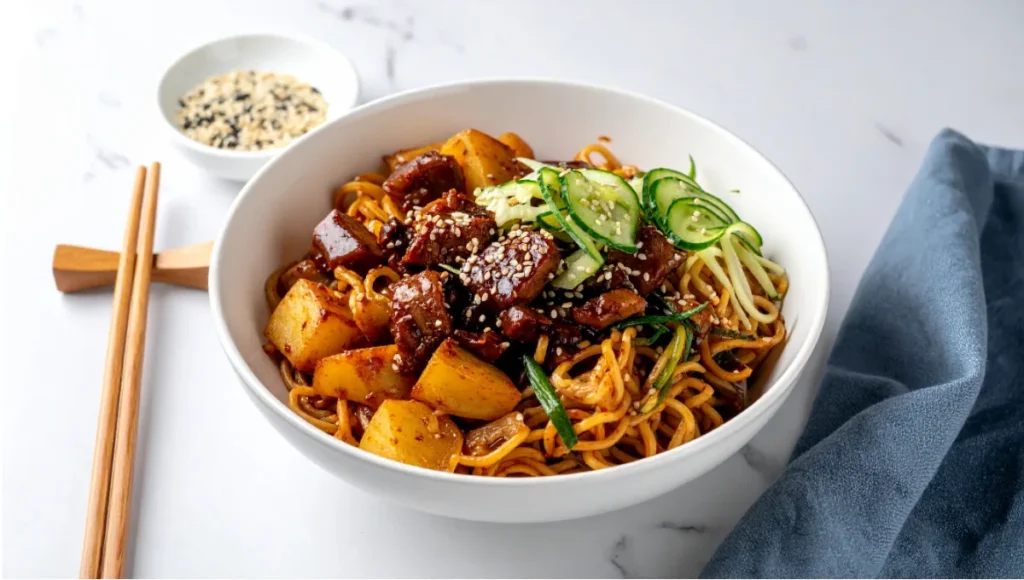 Discover how to make Ja Jang Myun in just 30 minutes! This instantly satisfying Korean noodle dish will elevate your weeknight dinner game.
