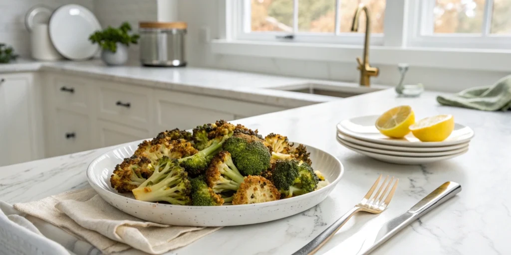 Try this trendy air fryer roasted broccoli recipe made in just 10 minutes using your device for a delicious, crispy, and healthy side dish!
