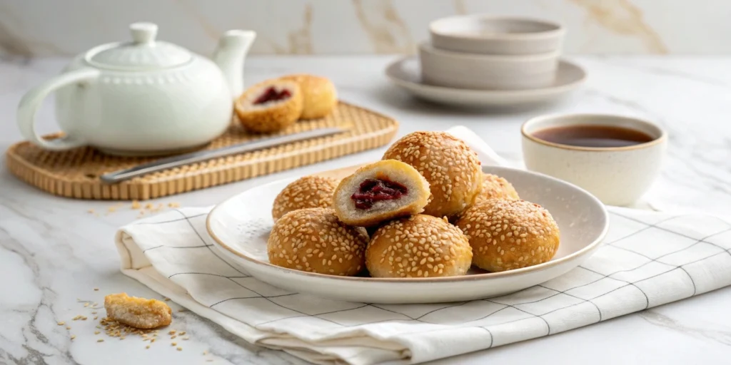 Indulge in sesame balls with red bean paste. A simple 3-step recipe to create these crispy, golden treats that will leave everyone asking for more.