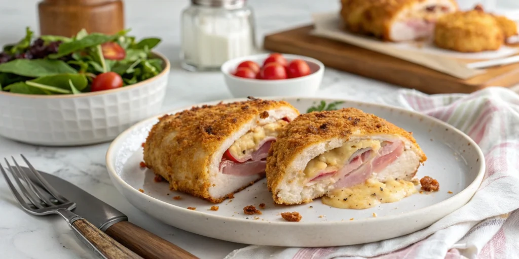 Make lazy air fryer chicken cordon bleu in just 5 ingredients! Crispy, cheesy, and ready in minutes—perfect for a quick, delicious meal.