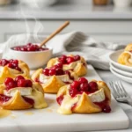Indulge in delicious Cranberry Brie Bites, a perfect appetizer for any occasion. Easy to make and irresistibly tasty!